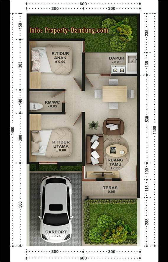 Skema Rumah Pesona Bintang Batujajar Tipe 45